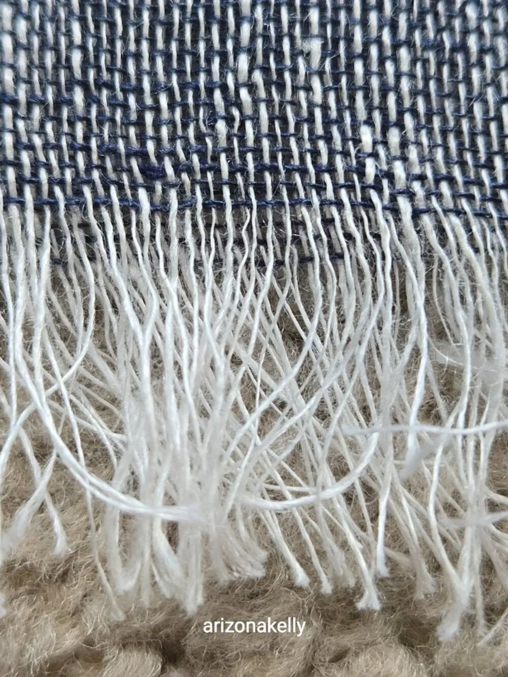 NWOT Pisu Linen Scarf NAVY BLUE